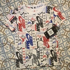 Nike Jordan Graphic Tee in Red, Blue, and Black